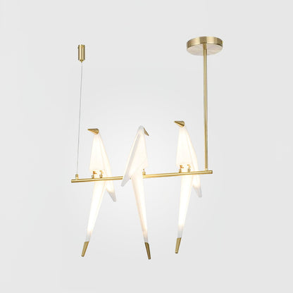 Paper Crane Bird LED Chandelier