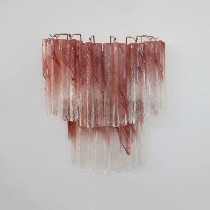 Pink Murano Glass Tube Wall Sconces