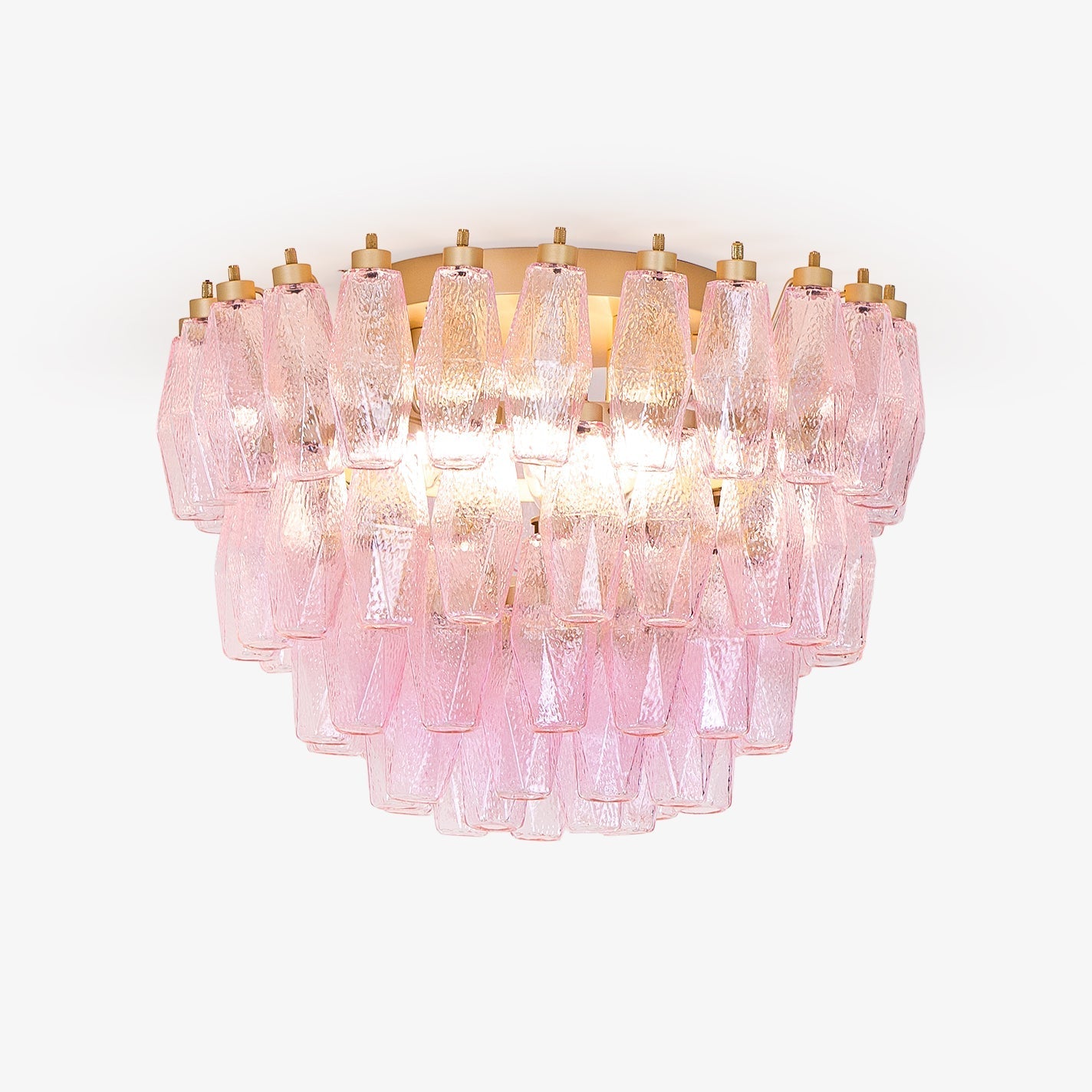 Poliedri Murano Pink Ceiling Light