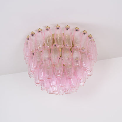 Poliedri Murano Pink Ceiling Light