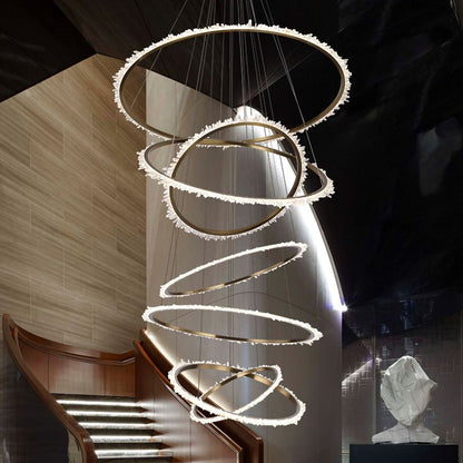 Primary Crystal Multi Rings Chandelier