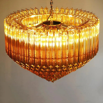 Prism Murano Amber Glass Chandelier
