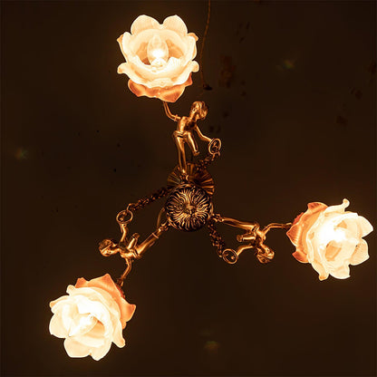 Putti Statuettes Brass Suspension