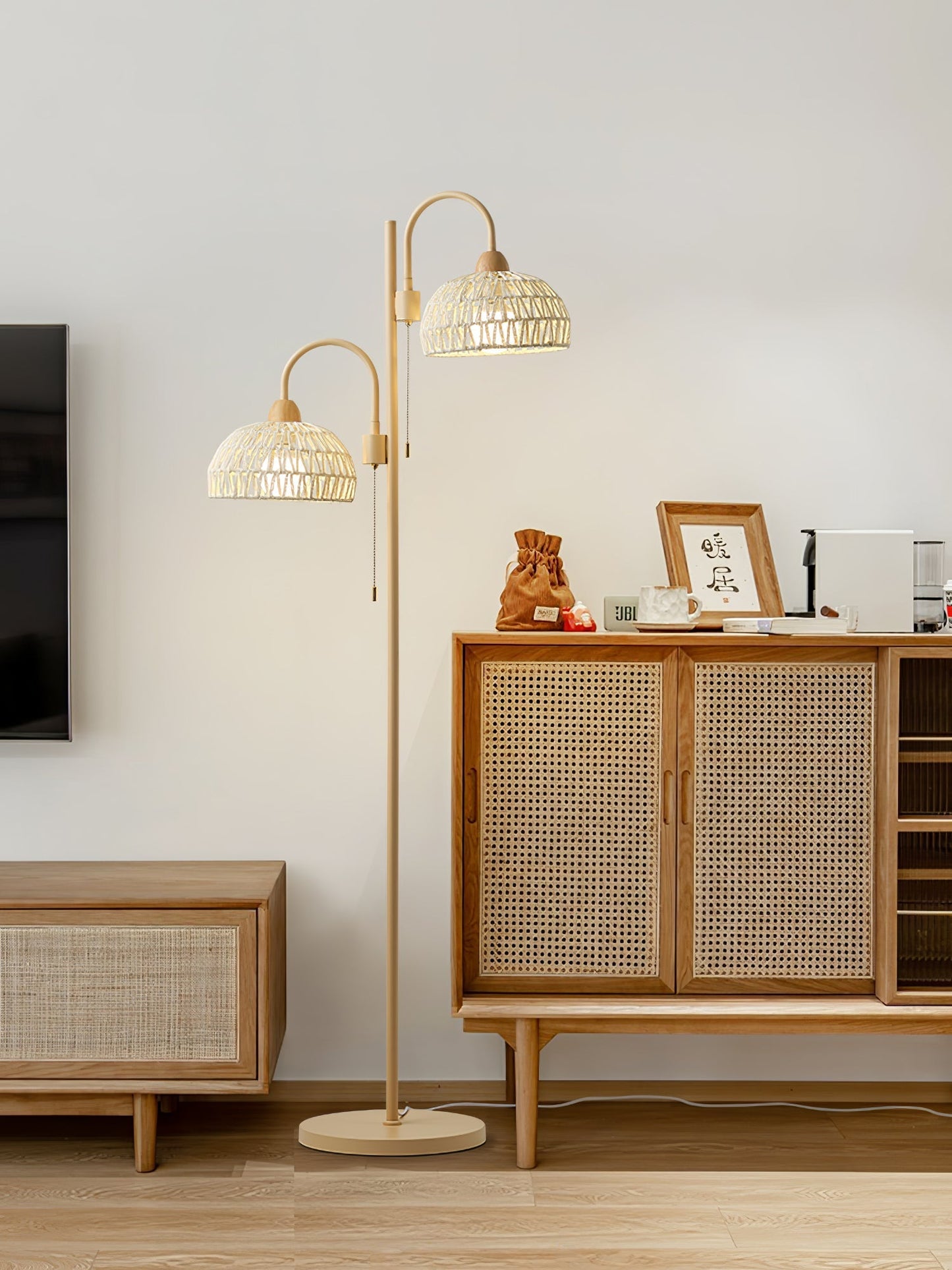 Rattan Arch Floor Lamp