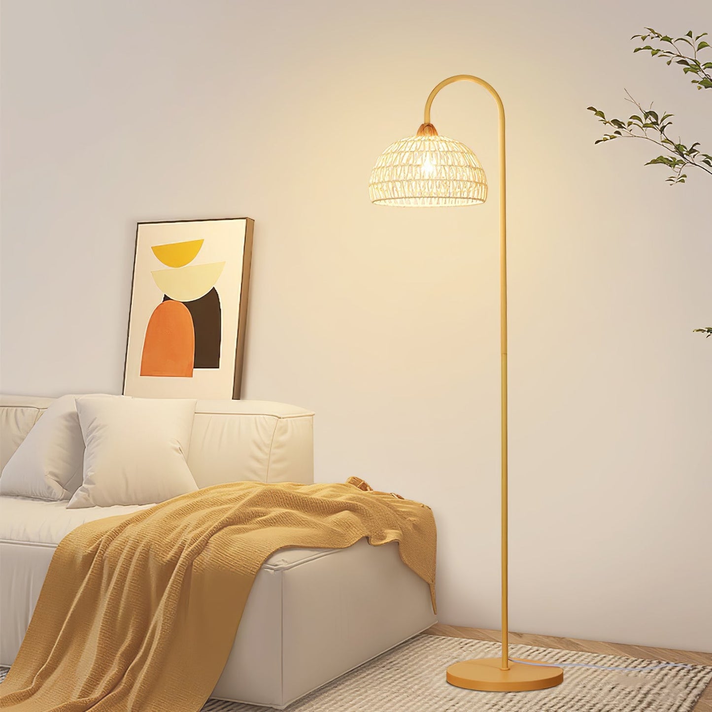 Rattan Arch Floor Lamp