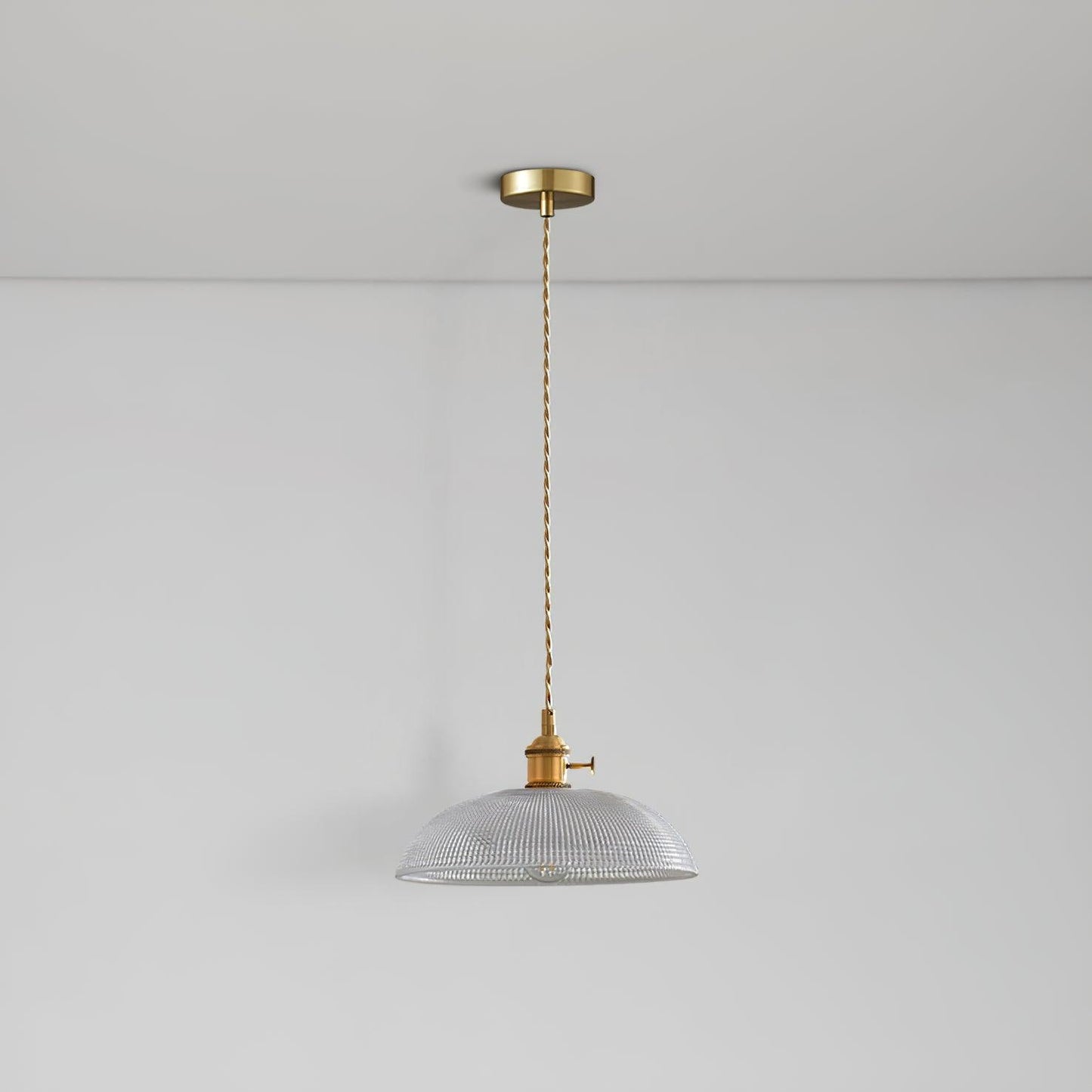 Ribbed Spiral Pendant Light