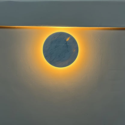Round White Marble Sconce