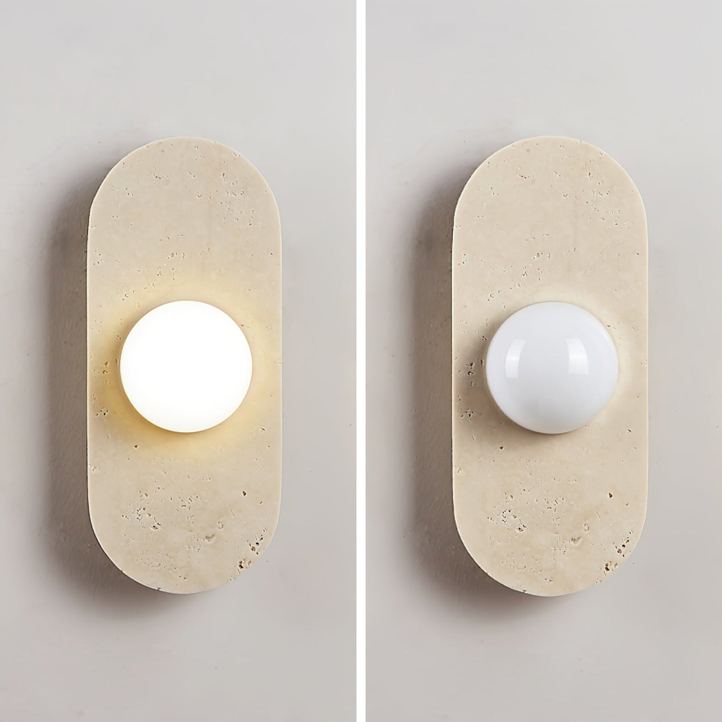 Rounded Travertine Wall Sconce