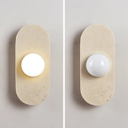 Rounded Travertine Wall Sconce