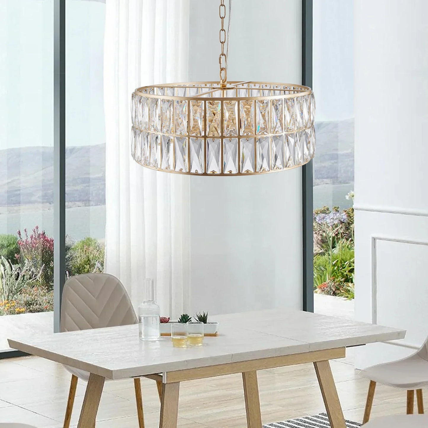Bacci Crystal Drum Chandelier