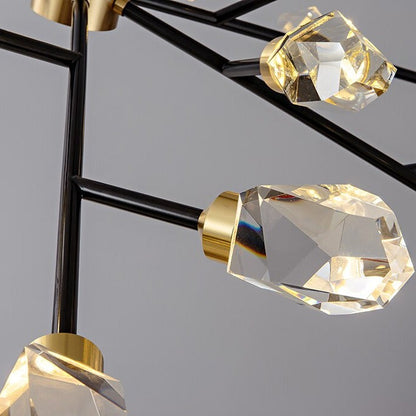 Diamante Crystal Branch Chandelier, Black
