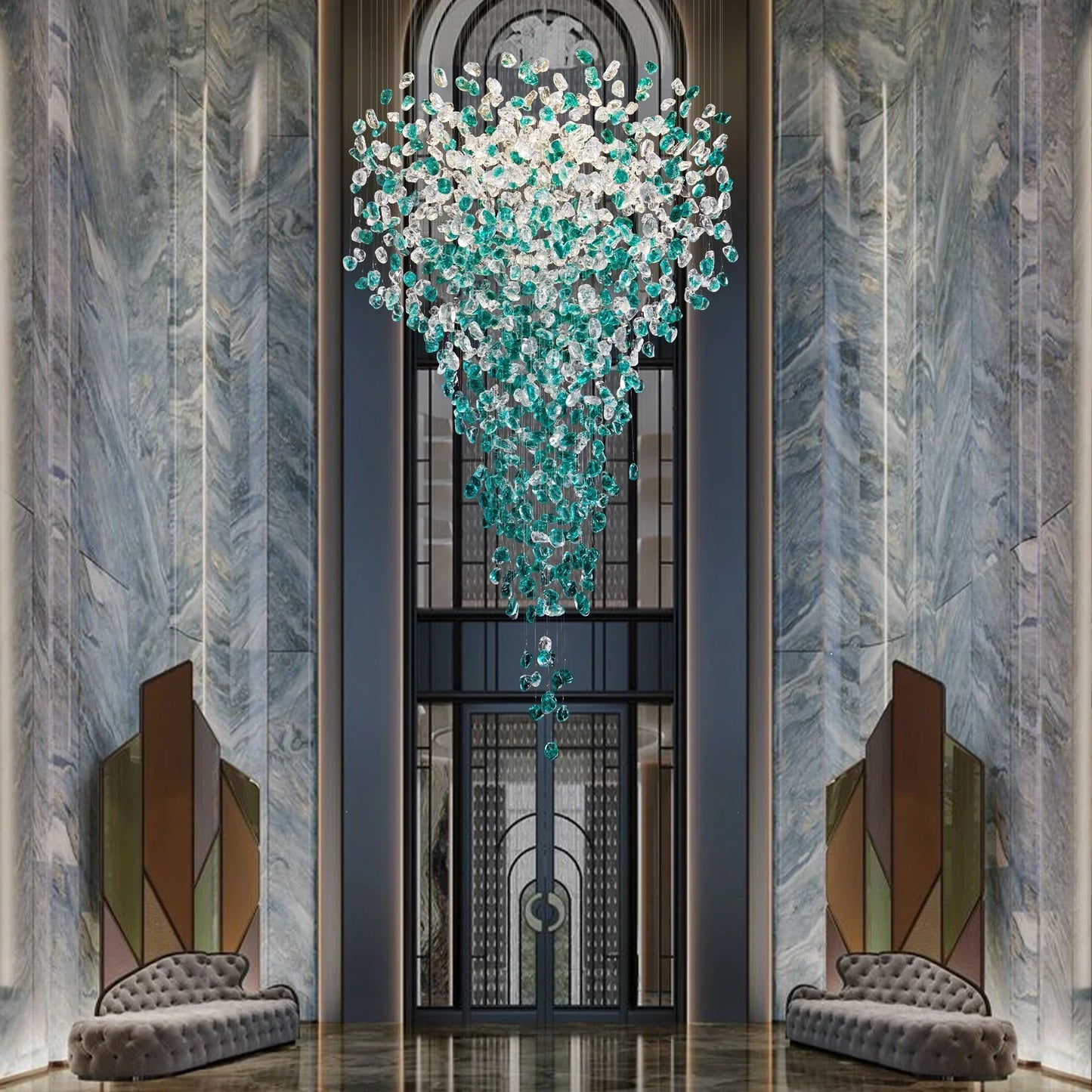 Crystal Pendant Foyer Chandelier