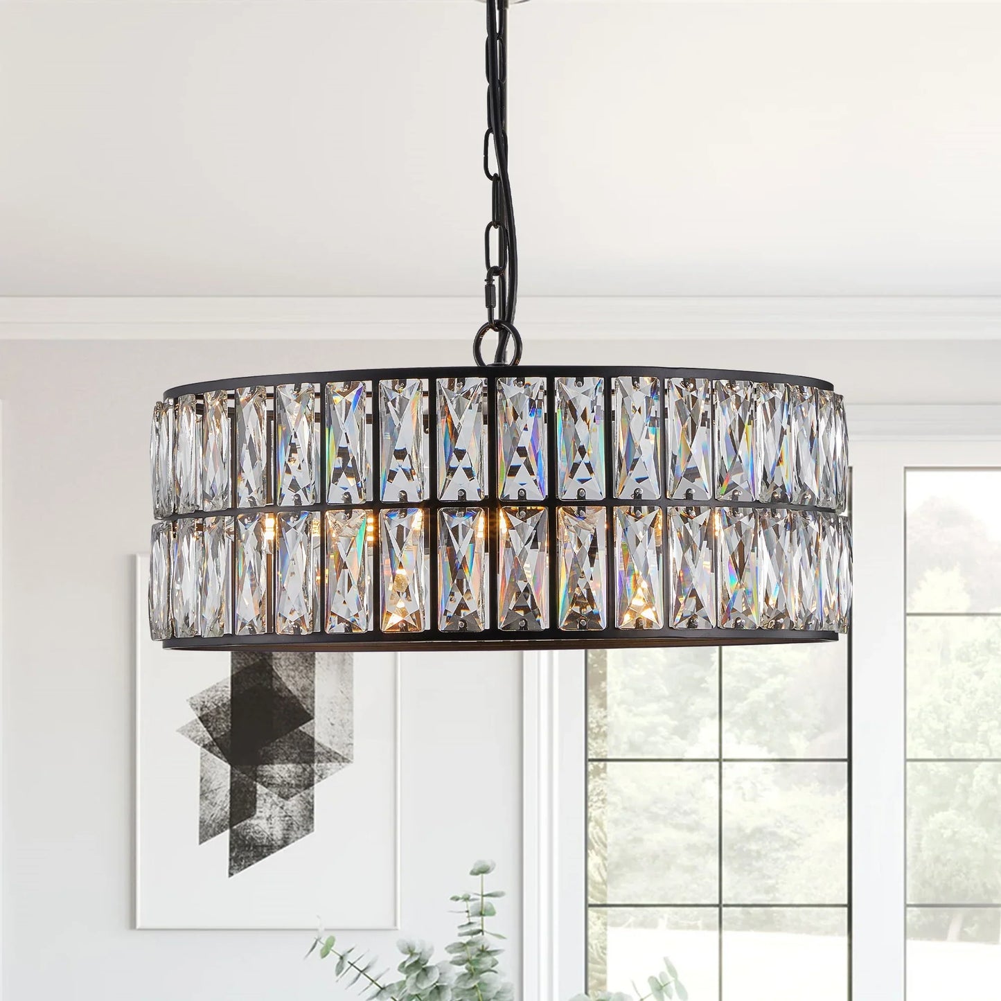 Bacci Crystal Drum Chandelier