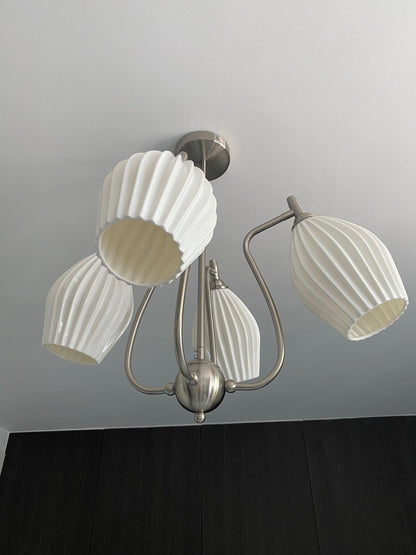 Ceramic Ribbed Chandelier