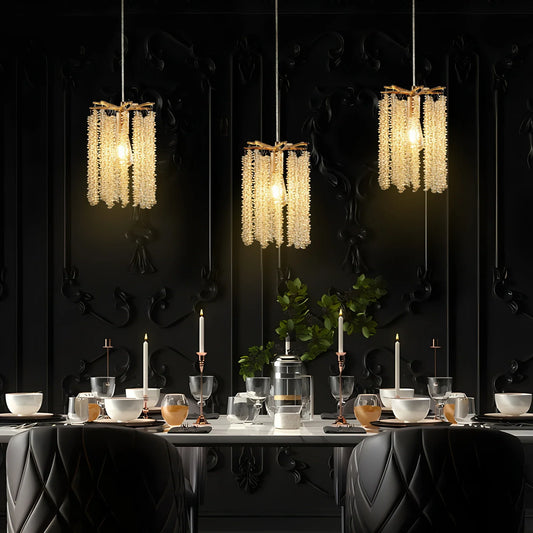 Albero Crystal Pendant Lights, Set Of 3