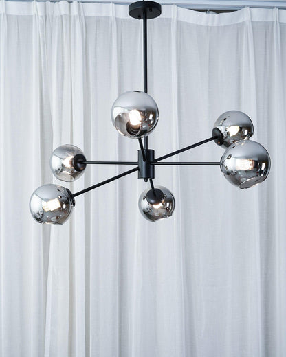 Staggered Glass 6 Light Chandelier