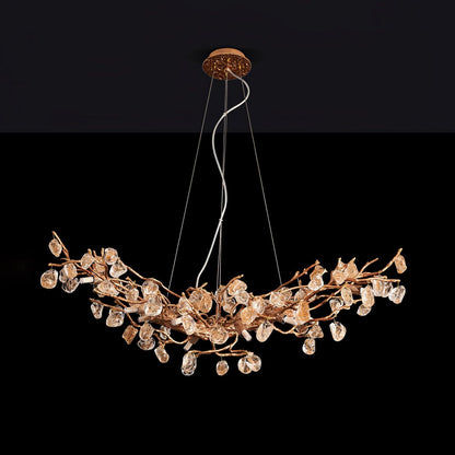 Stone Crystal Brass Chandelier