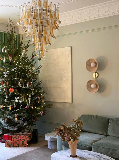 Stunning Murano Amber Glass Petals Chandelier