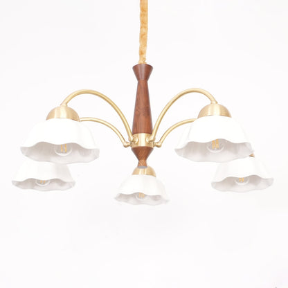 Swedish Modern Brass Chandelier