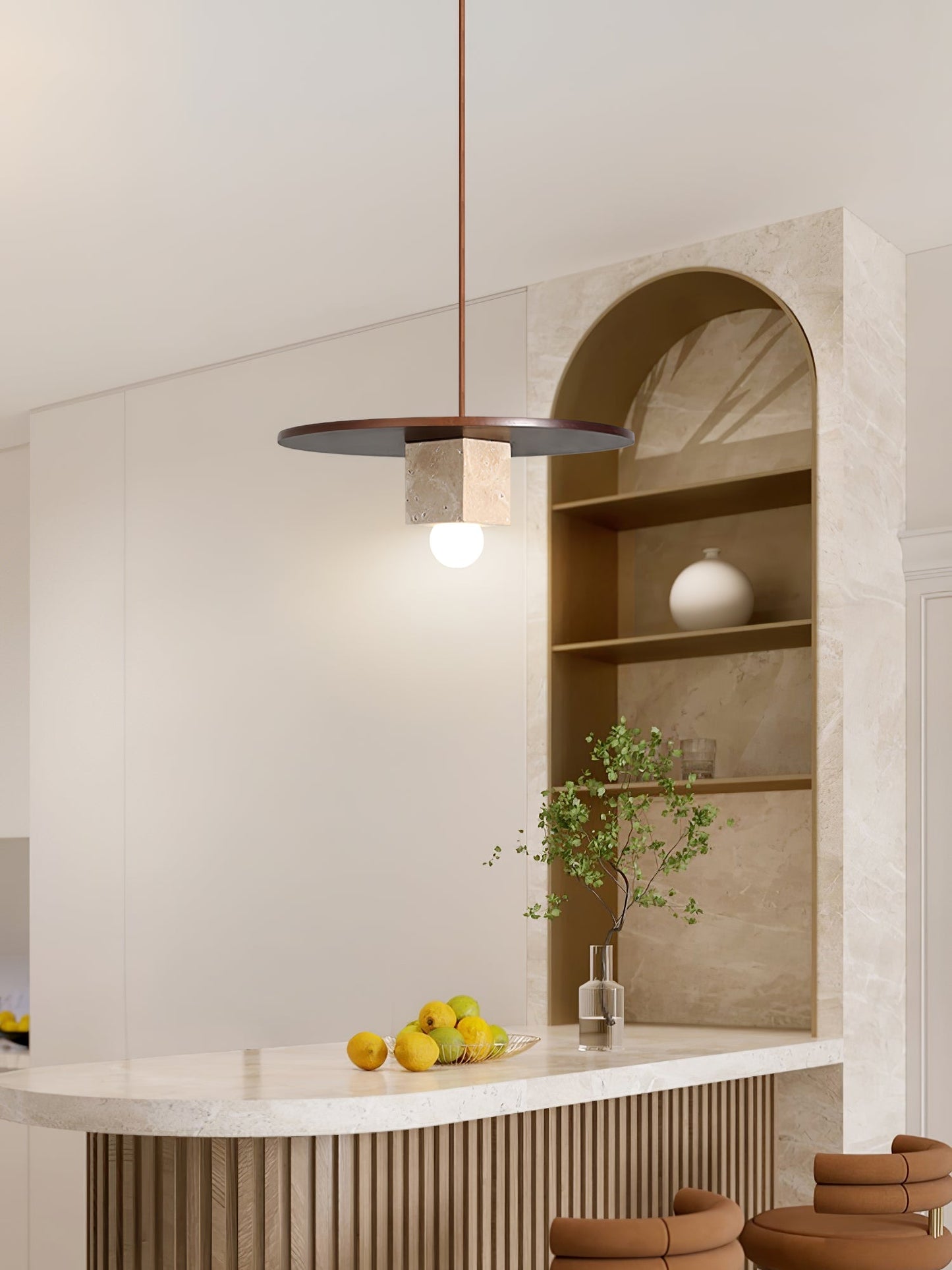 Tondo Stone Disc Pendant Light