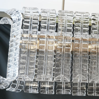 Transparent Murano Leaf Shaped Chandelier