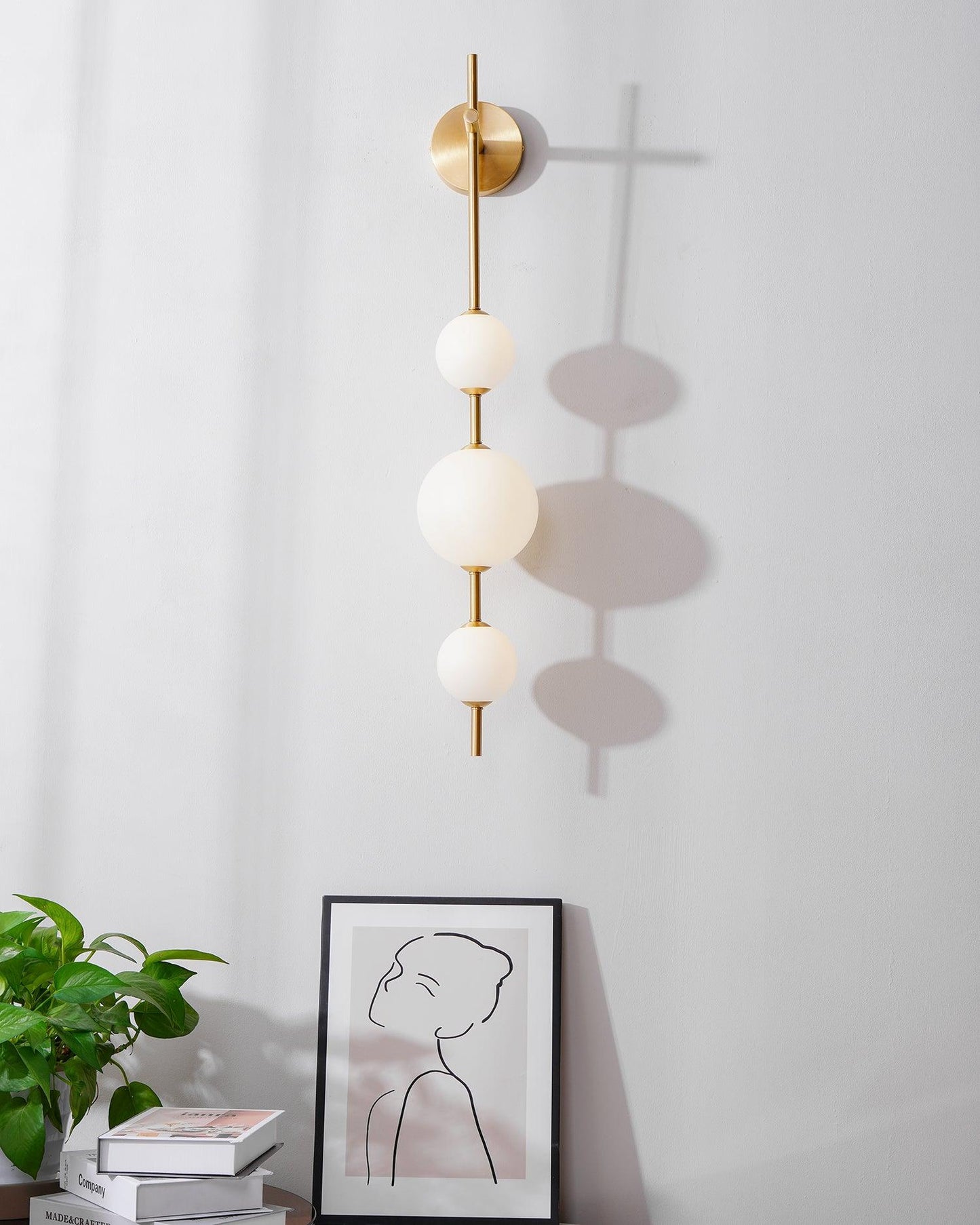 Vertical Globe Plug-in Wall Lamp