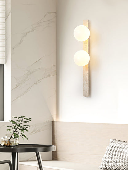 Vertical Travertine Wall Sconce