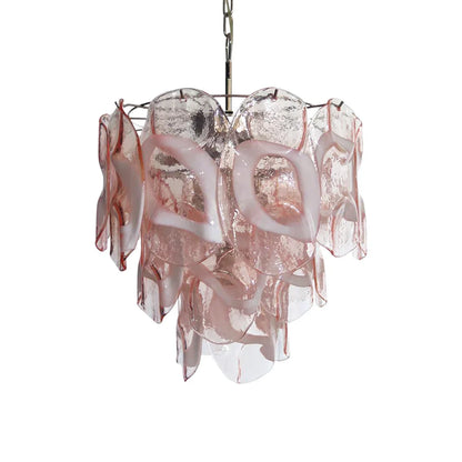 Vintage Murano Pink Glasses Chandelier