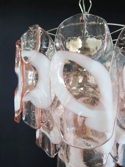 Vintage Murano Pink Glasses Chandelier