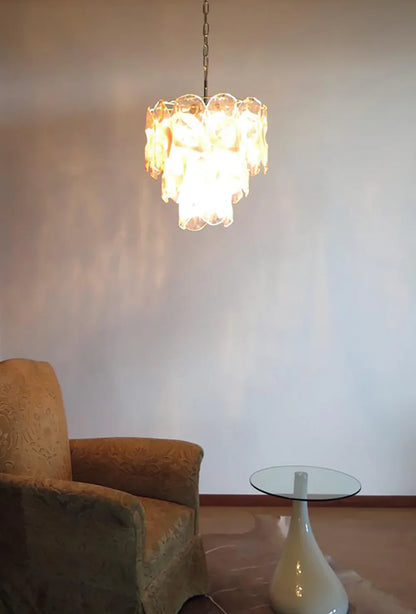 Vintage Murano Pink Glasses Chandelier