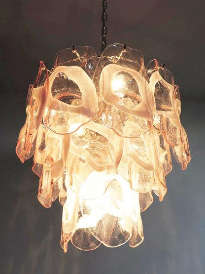 Vintage Murano Pink Glasses Chandelier