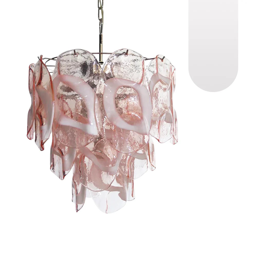 Vintage Murano Pink Glasses Chandelier