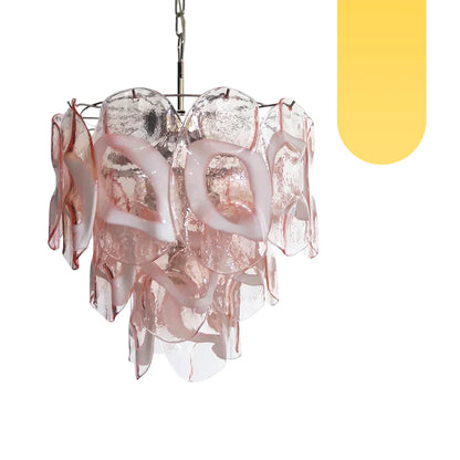 Vintage Murano Pink Glasses Chandelier