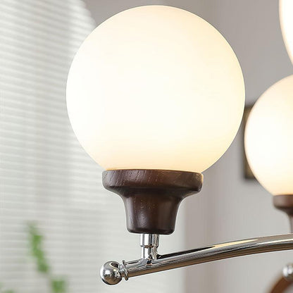 Walnut Glass Ball Chandelier