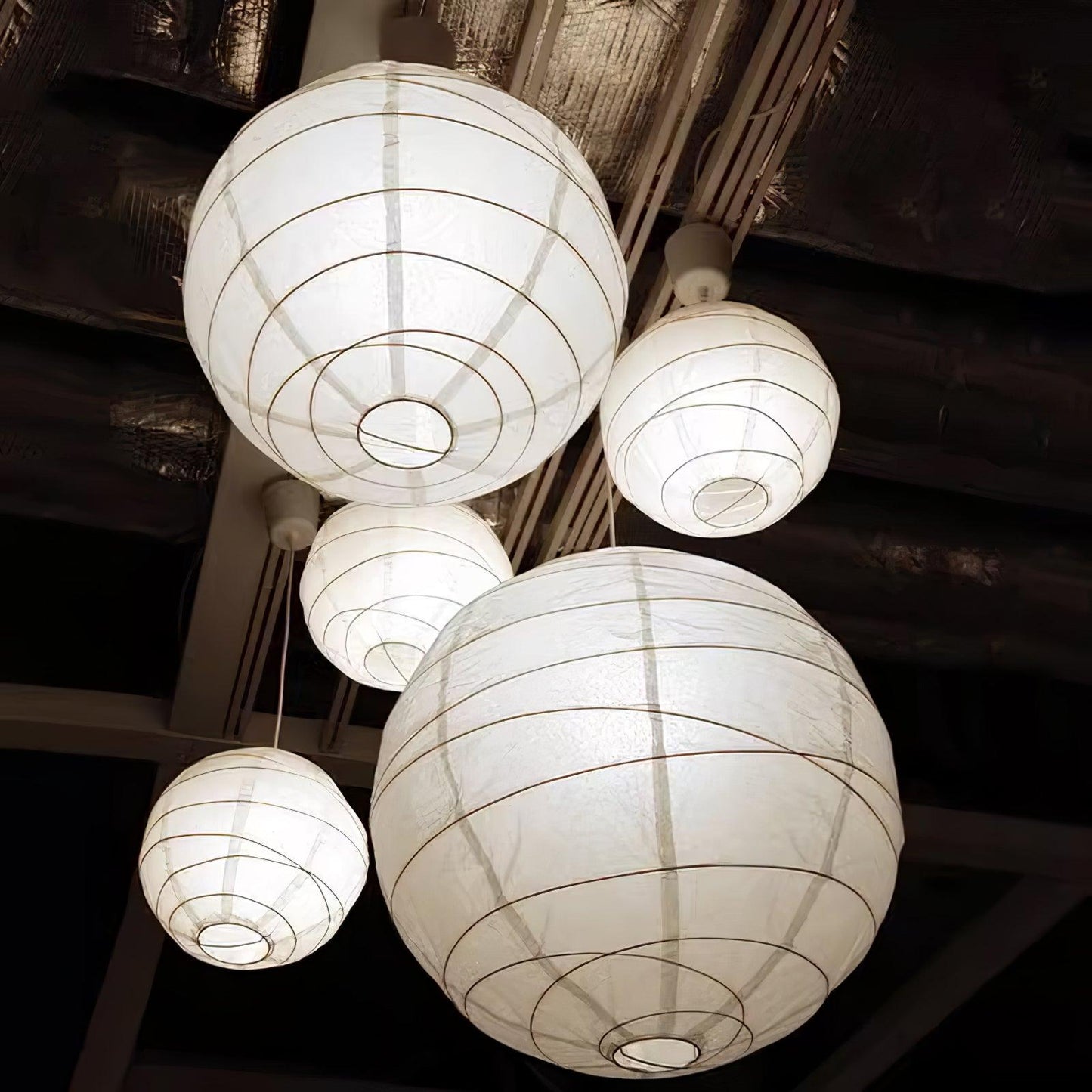 Washi Paper Pendant Swag Lamp