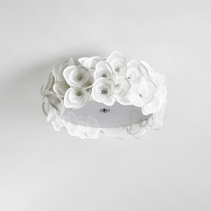 White Hydrangea Ceiling Lamp