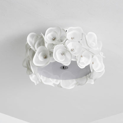White Hydrangea Ceiling Lamp