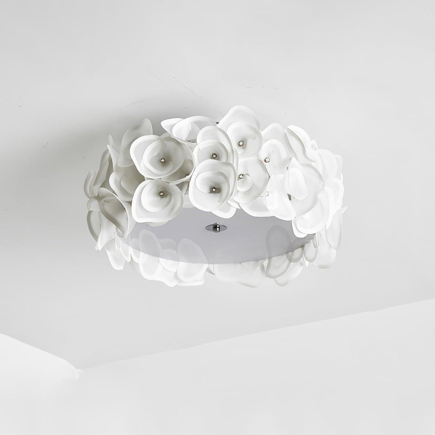 White Hydrangea Ceiling Lamp