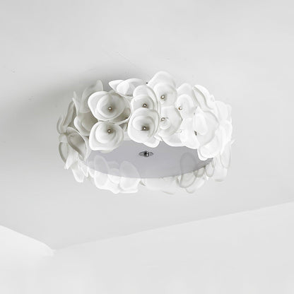 White Hydrangea Ceiling Lamp