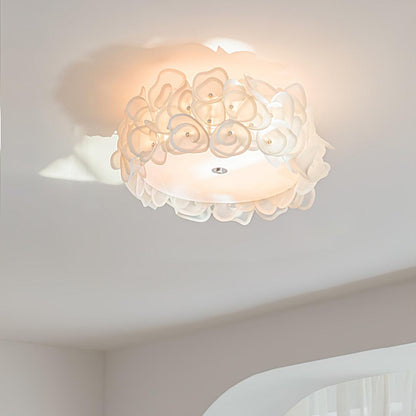 White Hydrangea Ceiling Lamp
