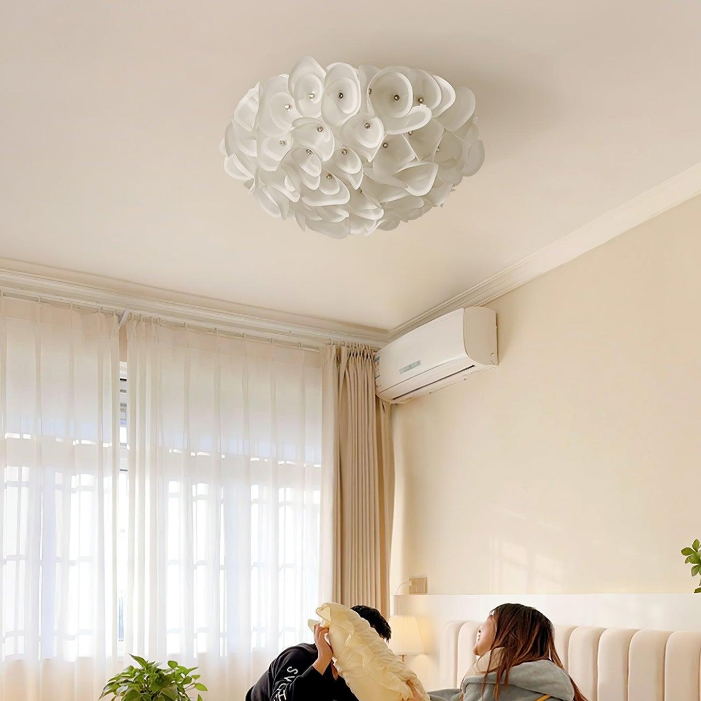 White Hydrangea Ceiling Lamp