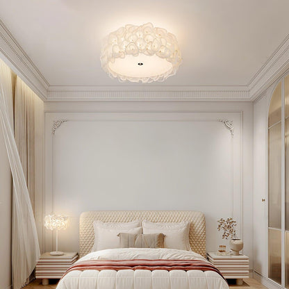White Hydrangea Ceiling Lamp