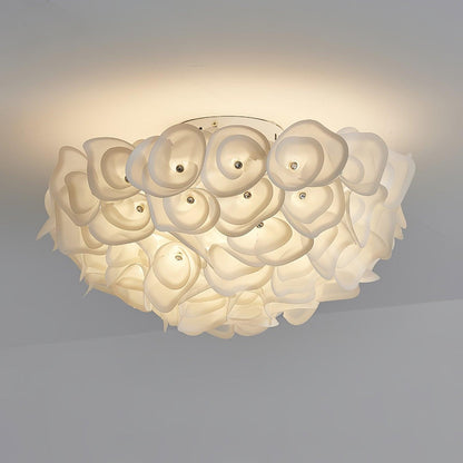 White Hydrangea Ceiling Lamp