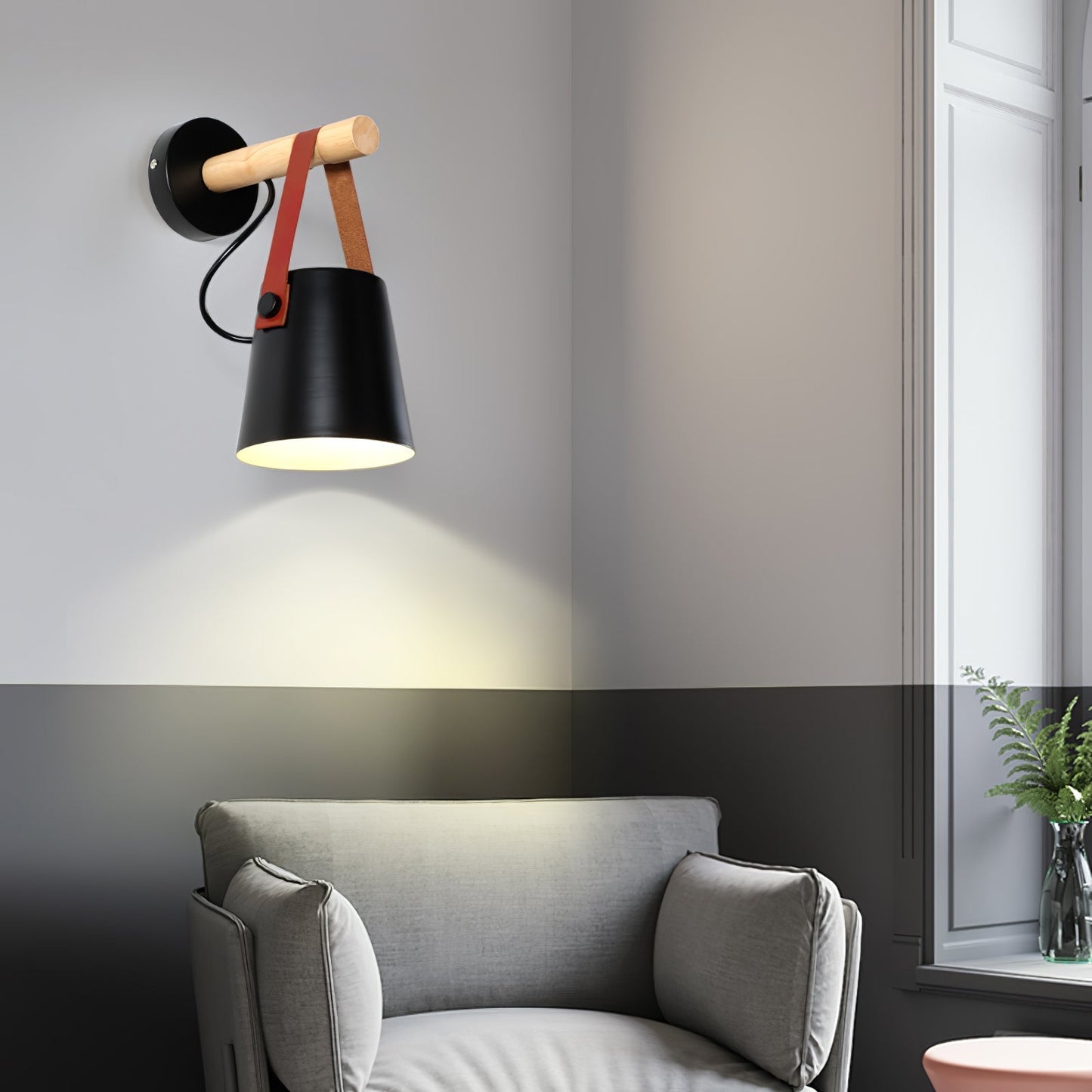 Wooden Conical Wall Light