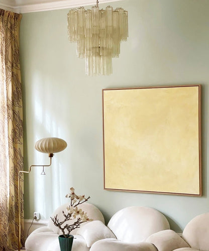Yellow Murano Glass Tube Chandelier