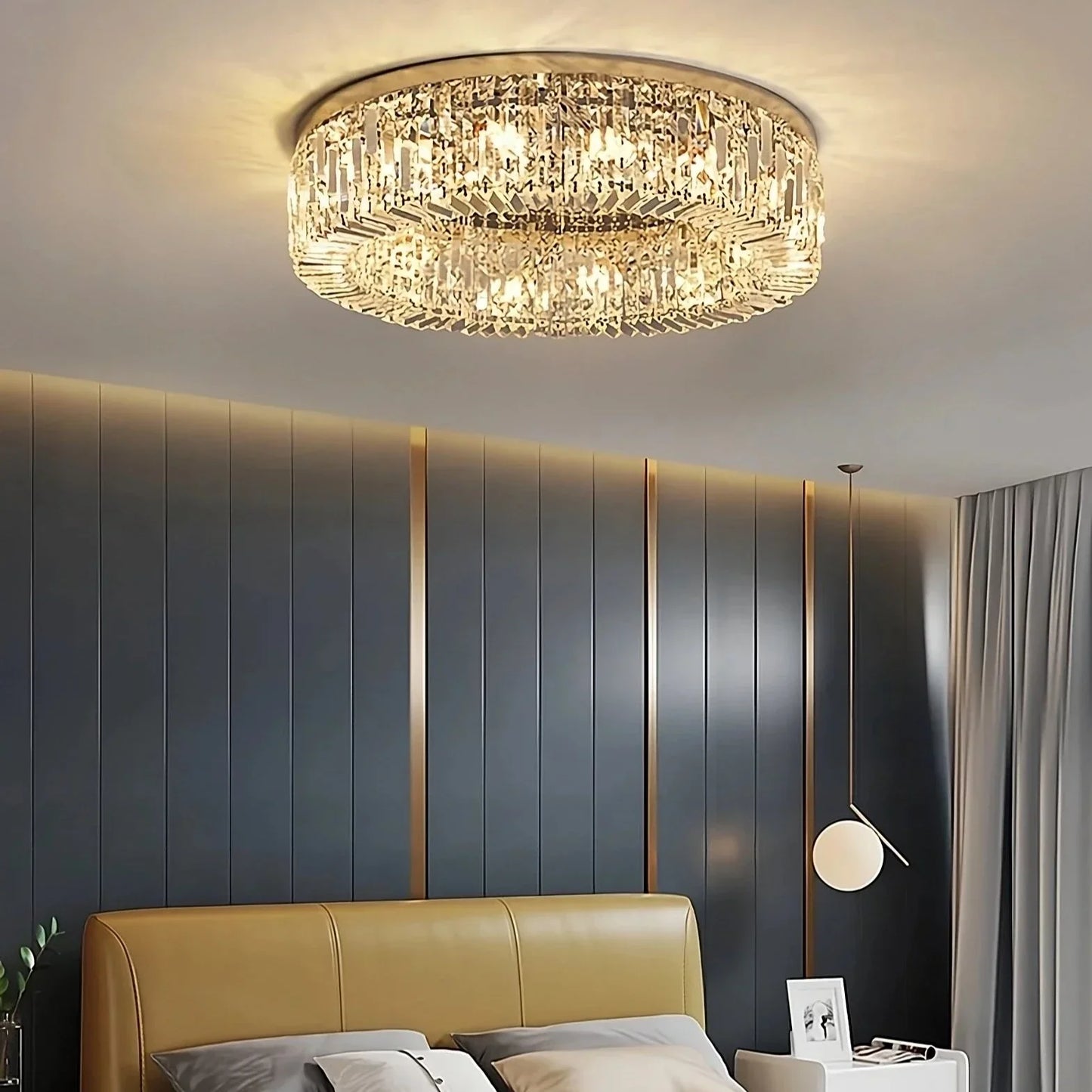 Specchio Flush Mount Crystal Ceiling Fixture