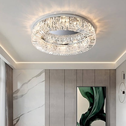 Specchio Flush Mount Crystal Ceiling Fixture