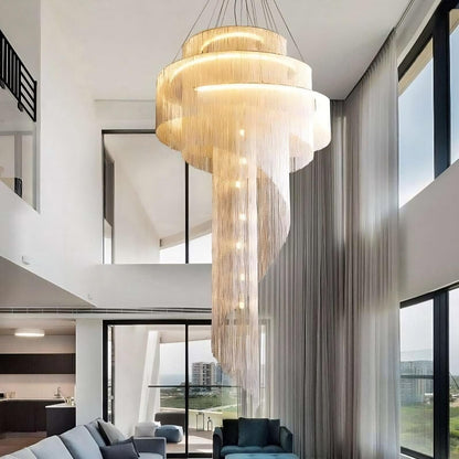 Cadena Metal Chain Tassel Entryway Chandelier