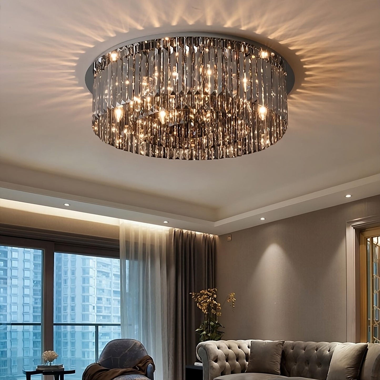 Gio Crystal Flush Mount Light Fixture