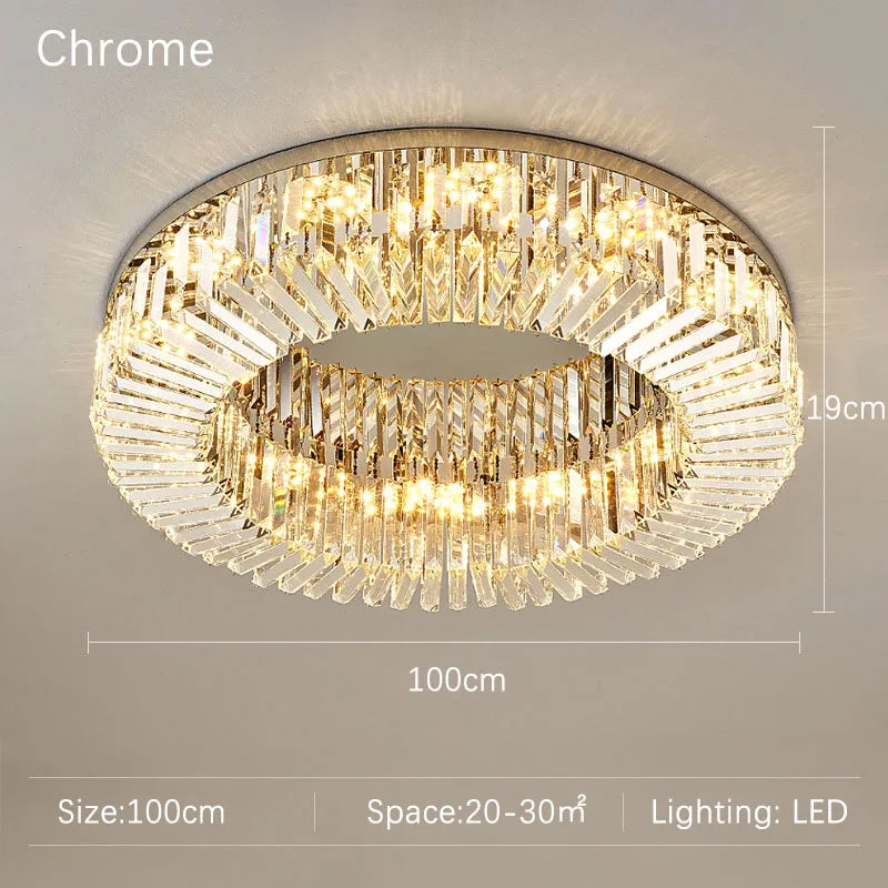 Specchio Flush Mount Crystal Ceiling Fixture